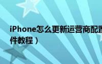 iPhone怎么更新运营商配置（苹果手机更新运营商配置文件教程）