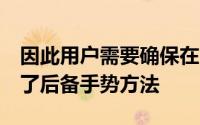 因此用户需要确保在Blissify应用程序中设置了后备手势方法