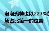 泡泡玛特也以227%的年增长速度迅速拿到市场占比第一的位置