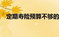 定期寿险预算不够的情况下应该如何投保