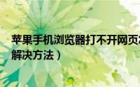 苹果手机浏览器打不开网页怎么办（Safari无法打开网页的解决方法）