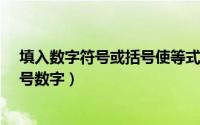 填入数字符号或括号使等式成立（常用数字符号大全_带括号数字）