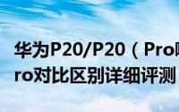 华为P20/P20（Pro哪个好 华为P20和P20 Pro对比区别详细评测）