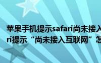 苹果手机提示safari尚未接入互联网（iphone11浏览器safari提示“尚未接入互联网”怎么办）