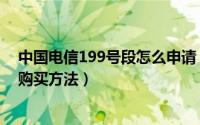 中国电信199号段怎么申请（电信199号码放号时间与预约购买方法）