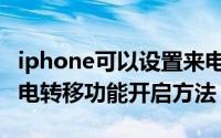 iphone可以设置来电转移吗（iPhone自带来电转移功能开启方法）