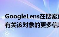 GoogleLens在搜索页面的下半部分向您显示有关该对象的更多信息