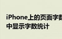 iPhone上的页面字数统计在iPad上的Pages中显示字数统计