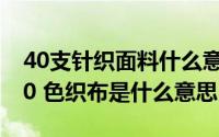 40支针织面料什么意思（面料40*40*100*70 色织布是什么意思）