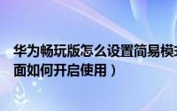 华为畅玩版怎么设置简易模式（华为荣耀畅玩版简易模式桌面如何开启使用）