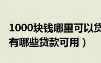 1000块钱哪里可以贷款（本人急用1000块钱有哪些贷款可用）