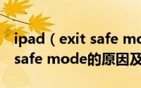 ipad（exit safe mode怎么退出 ipad exit safe mode的原因及解决方法）