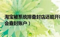 淘宝被系统排查封店还能开吗（在淘宝开店以后什么情况下会查封账户）