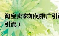 淘宝卖家如何推广引流（淘宝达人如何为店铺引流）