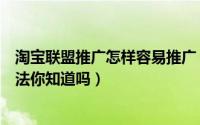 淘宝联盟推广怎样容易推广（淘宝推广联盟让流量疯长的方法你知道吗）