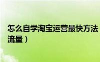 怎么自学淘宝运营最快方法（淘宝店铺运营多维度引爆单品流量）