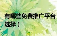 有哪些免费推广平台（免费网络推广工具如何选择）