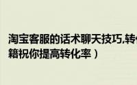 淘宝客服的话术聊天技巧,转化率提升99%（淘宝客服技巧秘籍祝你提高转化率）