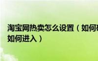 淘宝网热卖怎么设置（如何确定热卖产品时间点淘宝热卖场如何进入）