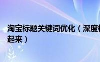 淘宝标题关键词优化（深度标题关键词优化网店免费流量飞起来）