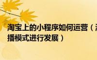 淘宝上的小程序如何运营（淘宝网蘑菇街小程序如何搭建直播模式进行发展）