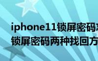 iphone11锁屏密码忘了怎么办（iphone11锁屏密码两种找回方法）