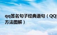 qq签名句子经典语句（QQ签名档的小字签(心情短语)制作方法图解）