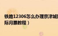 铁路12306怎么办理京津城际月票（铁路12306购买京津城际月票教程）