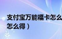 支付宝万能福卡怎么用（2022支付宝万能福怎么得）