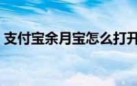 支付宝余月宝怎么打开（支付宝余月宝在哪）