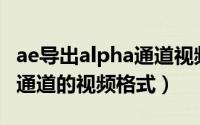 ae导出alpha通道视频（ae怎么输出带Alpha通道的视频格式）