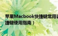 苹果Macbook快捷键常用表（最全面的苹果笔记本电脑快捷键使用指南）