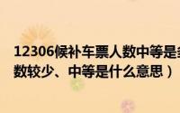 12306候补车票人数中等是多少人（12306候补购票候补人数较少、中等是什么意思）