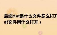 后缀dat是什么文件怎么打开（后缀名.dat是什么文件格式dat文件用什么打开）