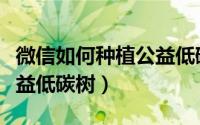 微信如何种植公益低碳树种（微信如何种植公益低碳树）