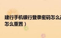 建行手机银行登录密码怎么改不了（建行手机银行登录密码怎么重置）