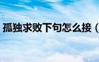 孤独求败下句怎么接（孤独求败下句怎么接）