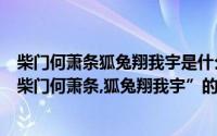 柴门何萧条狐兔翔我宇是什么意思在诗歌中有什么作用（“柴门何萧条,狐兔翔我宇”的意思和作用）