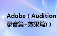 Adobe（Audition 3.0 使用图文教程详解(录音篇+效果篇)）