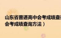 山东省普通高中会考成绩查询方法及时间（山东省普通高中会考成绩查询方法）