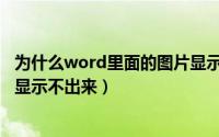 为什么word里面的图片显示黑色（为什么word里面的图片显示不出来）