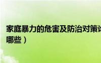 家庭暴力的危害及防治对策论文3000字（家庭暴力的危害有哪些）