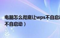 电脑怎么彻底让wps不自启动（wps文档助手怎么退出怎么不自启动）