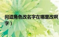 问道角色改名字在哪里改啊（问道手游帮派如何进行修改名字）