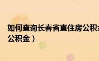 如何查询长春省直住房公积金贷款（如何查询长春省直住房公积金）