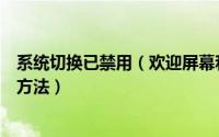 系统切换已禁用（欢迎屏幕和快捷切换用户被禁用了的解决方法）