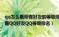 qq怎么看所有好友的等级排行（【QQ等级排行榜】如何查看QQ好友QQ等级排名）