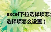 excel下拉选择项怎么设置多选（excel下拉选择项怎么设置）