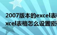 2007版本的excel表格怎么设置密码（07版excel表格怎么设置密码）