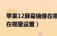 苹果12屏幕镜像在哪打开（苹果12屏幕镜像在哪里设置）